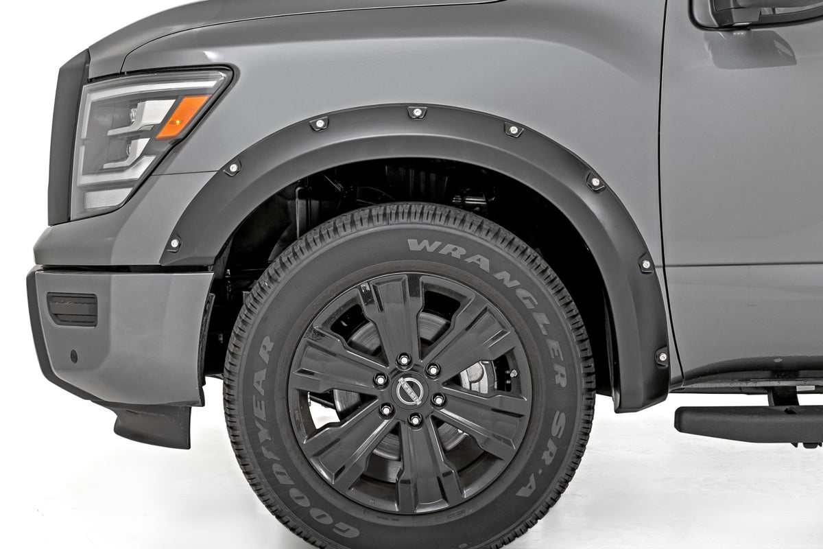 Rough Country - Pocket Fender Flares - G41 Magnetic Black - Nissan Titan 2WD/4WD (2017-2024) - F-N101705A-G41 by Rough Countr