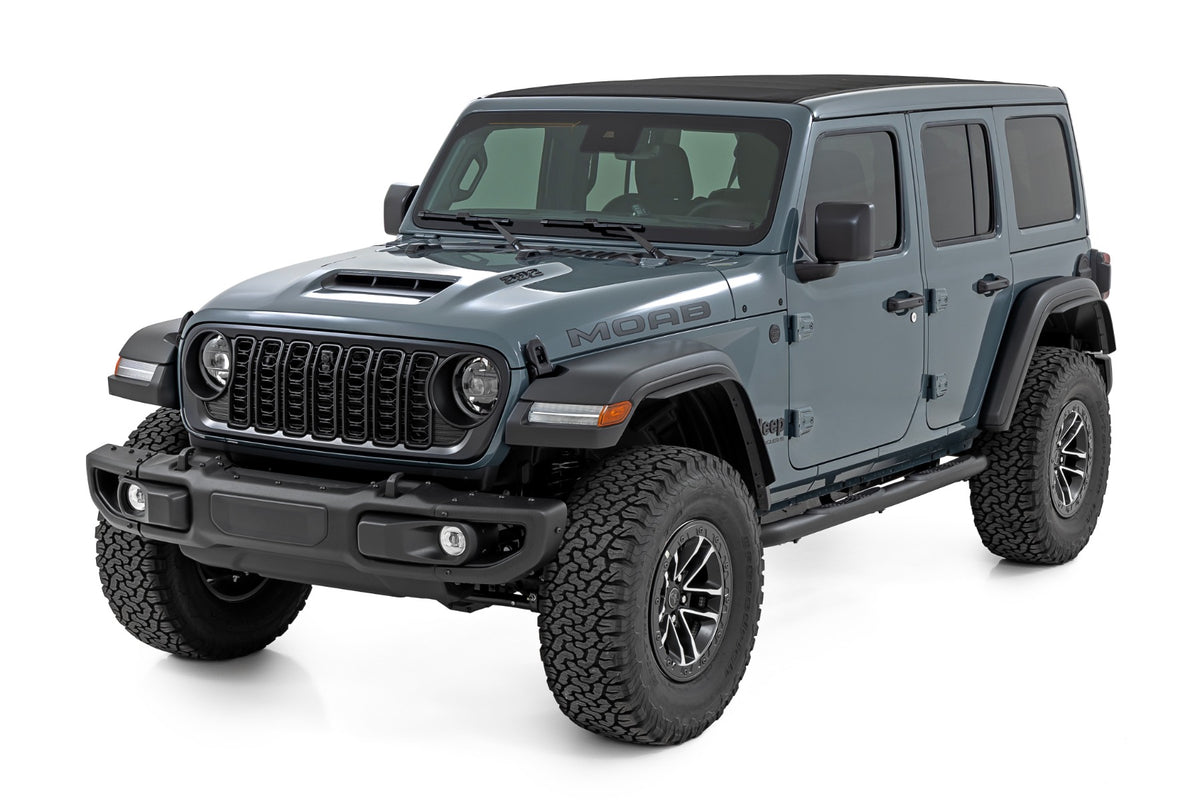 Rough Country - Nerf Steps - 3-Inch Tube - 4 Door - Jeep Wrangler Unlimited 2WD/4WD (2018-2026) - 43010