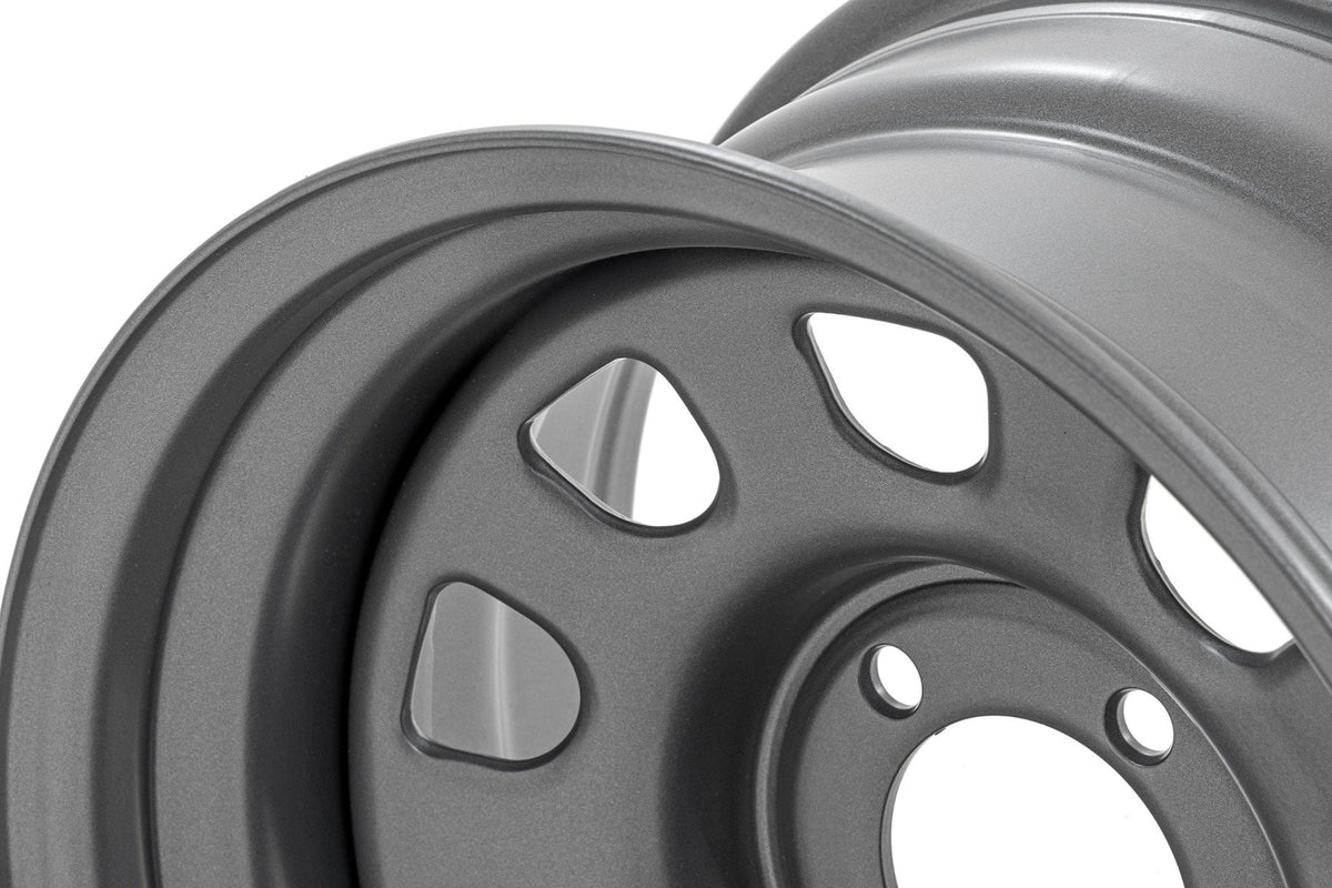Rough Country - Steel Wheel/Gray/17x9/6x5.5/4.25 Bore/-12 - RC51-7655G for 1979-1999 GMC K1500 - detail view