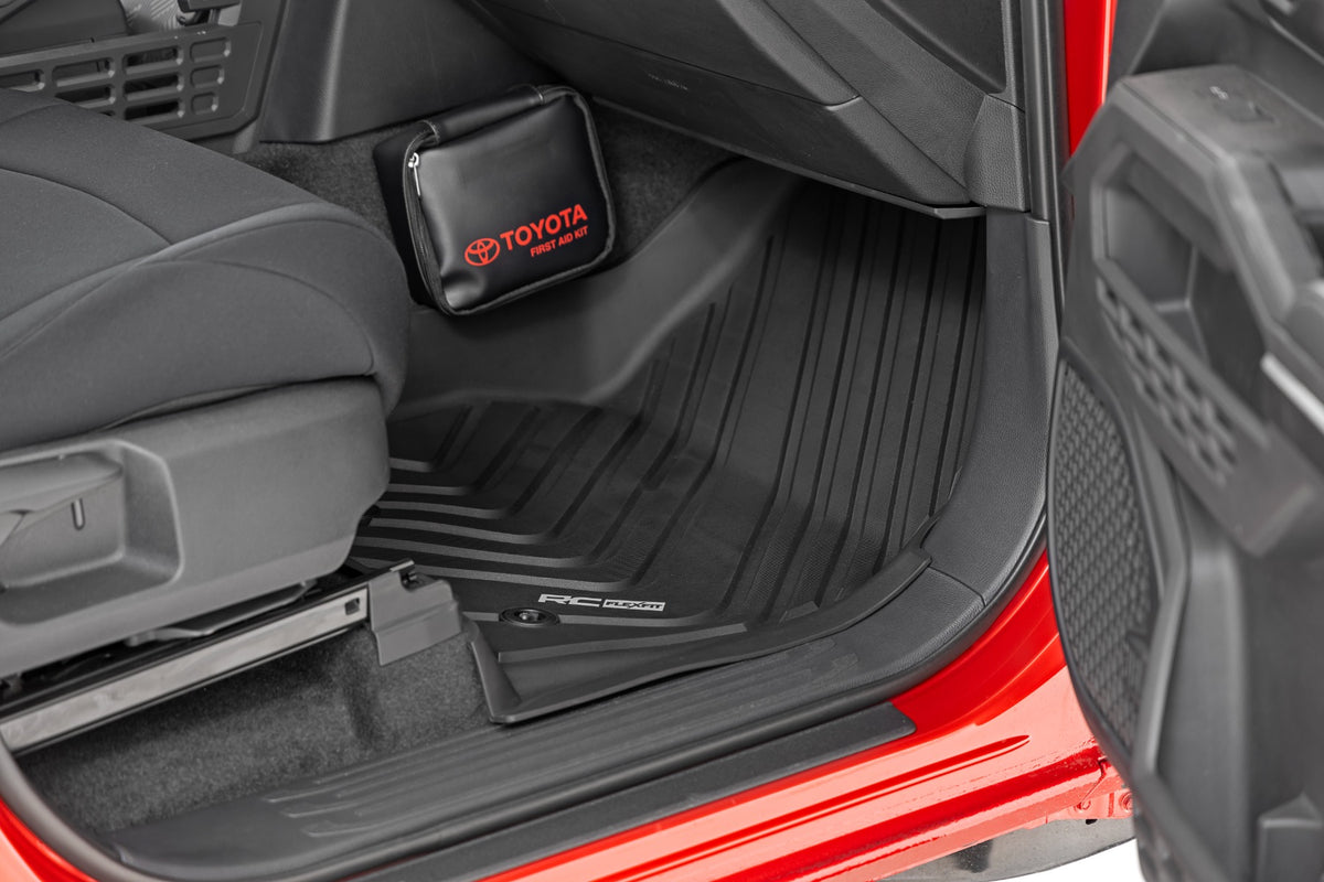 Rough Country - Flex Fit Floor Mats - Front - Crew - Toyota Tacoma 2WD/4WD (2024-2025) - FF-7122 for 2024 Toyota Tacoma - det