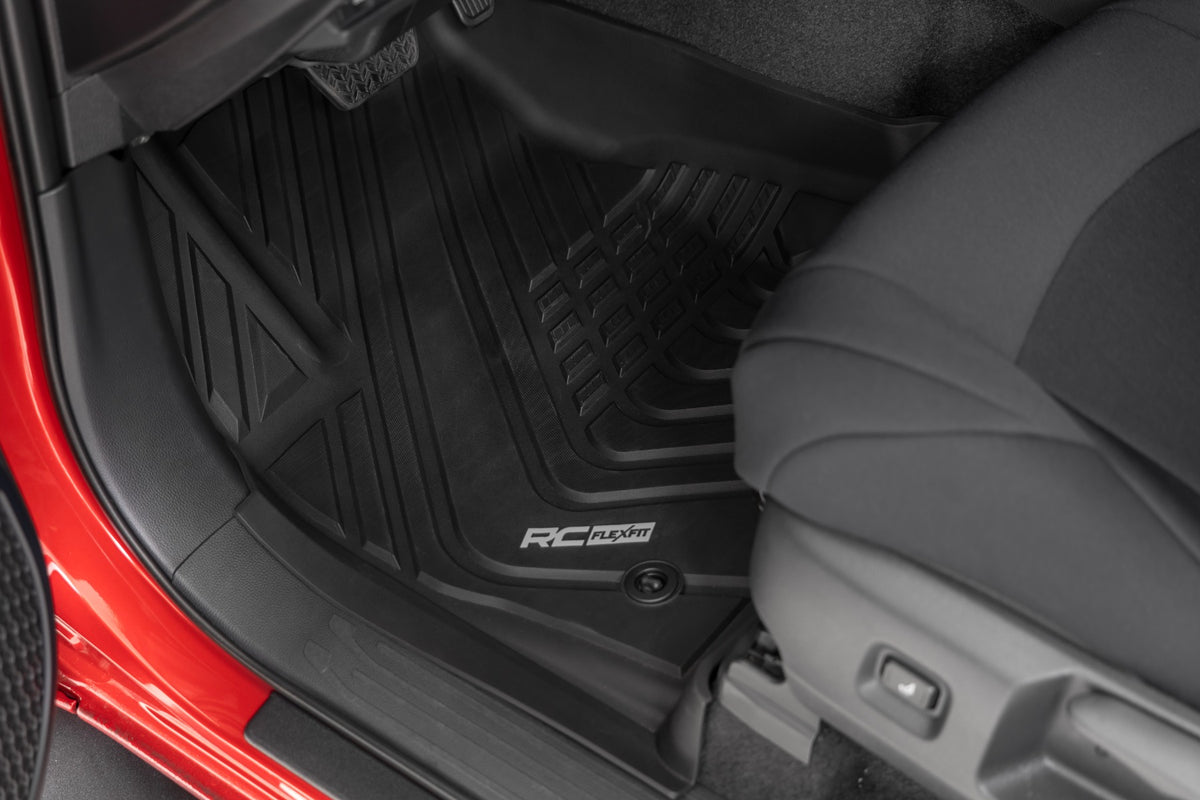 Rough Country - Flex Fit Floor Mats - Front & Rear - Crew - Toyota Tacoma 2WD/4WD (2024-2025) - FF-71224 for 2024 Toyota Taco