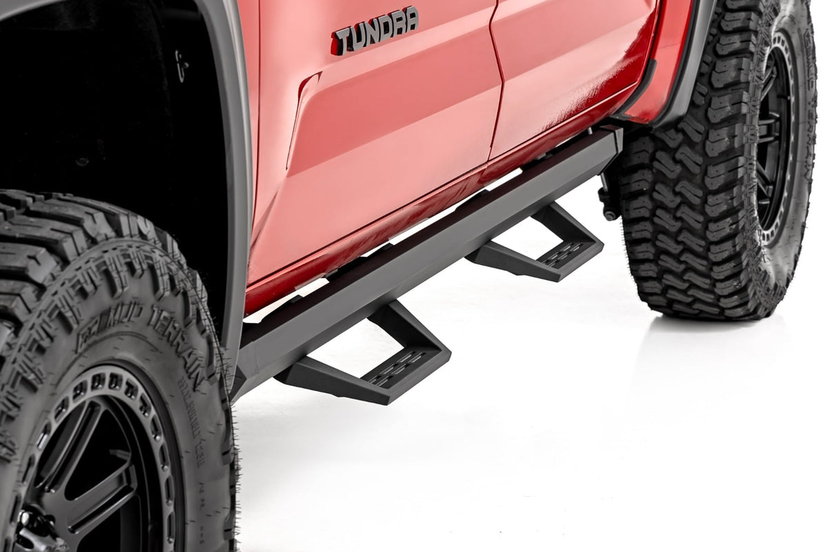 Rough Country - SRL2 Adj Aluminum Steps - CrewMax - Toyota Tundra 2WD/4WD (2022-2025) - 71097 for 2022-2024 Toyota Tundra - i