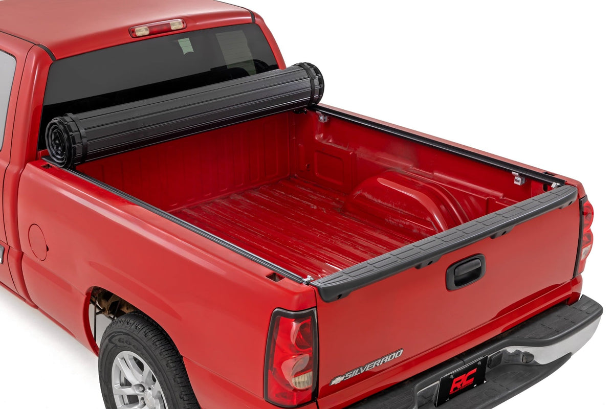 Rough Country - Hard Roll Up Bed Cover - 6'7" Bed - Chevy/GMC 1500 (00-06 & Classic) - 50288650 by Rough Country - angle view