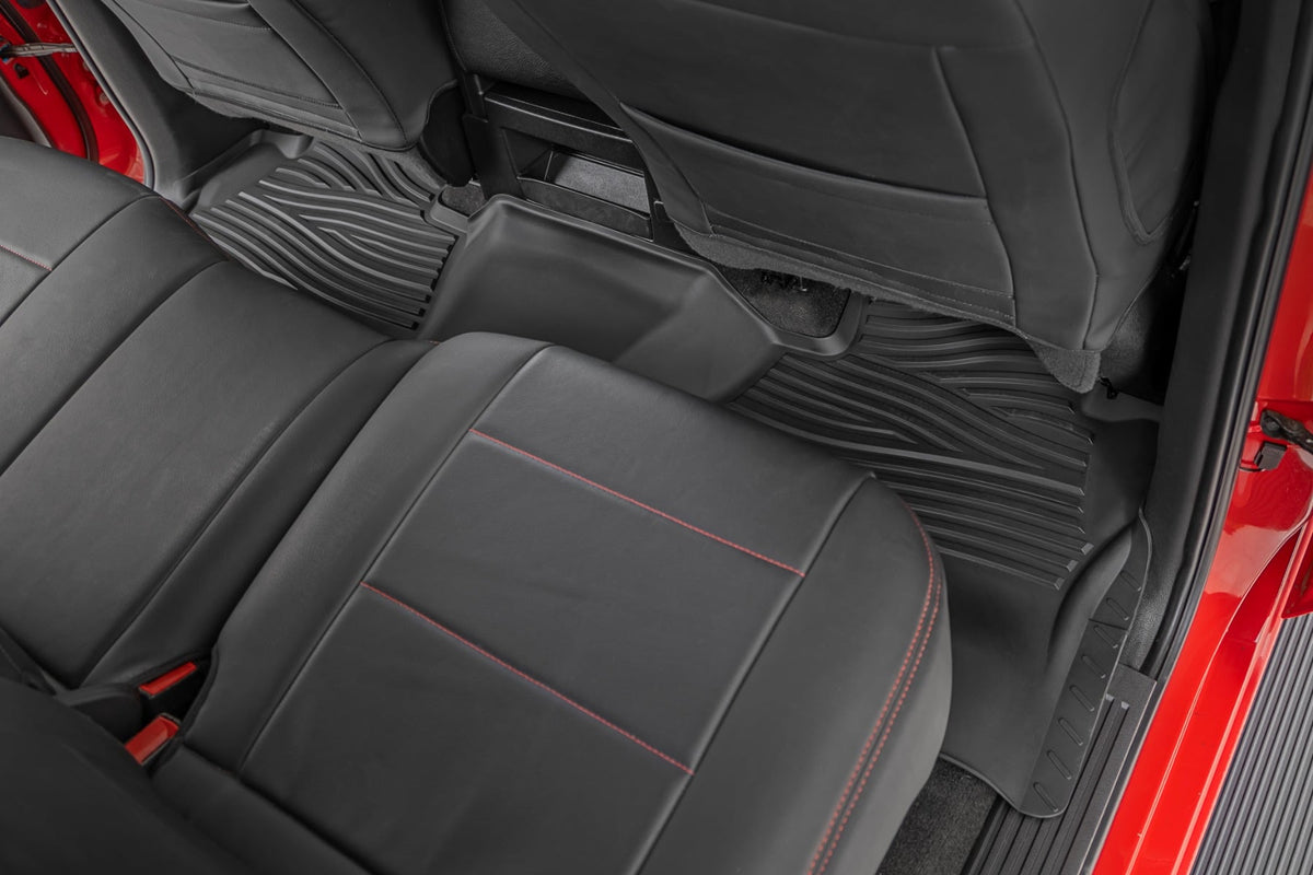 Rough Country - Flex-Fit Floor Mats - FR & RR - FR Bucket - Crew - Chevy/GMC 1500/2500HD/3500HD 2WD/4WD - FF-21413 for 2014-2