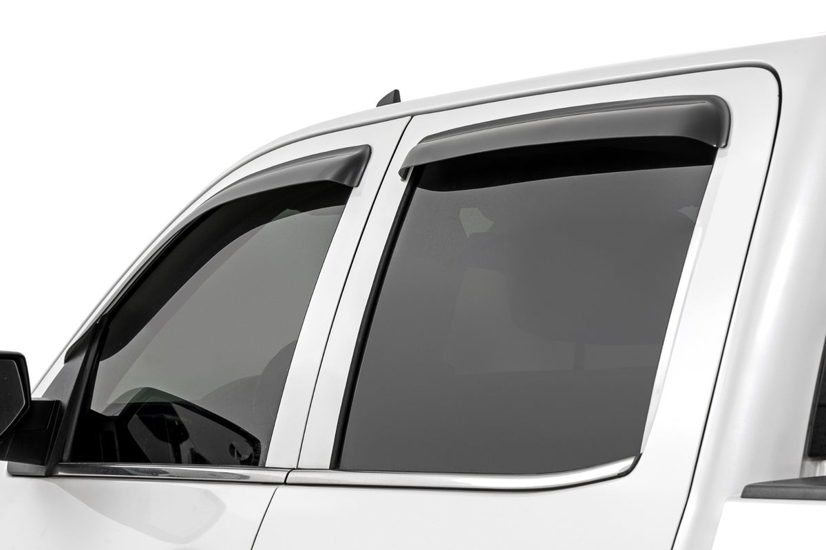 Rough Country - Side Window Deflectors - Tape On Rain Guard - Chevy/GMC 1500/2500HD/3500HD 2WD/4WD - 911418 by Rough Country 