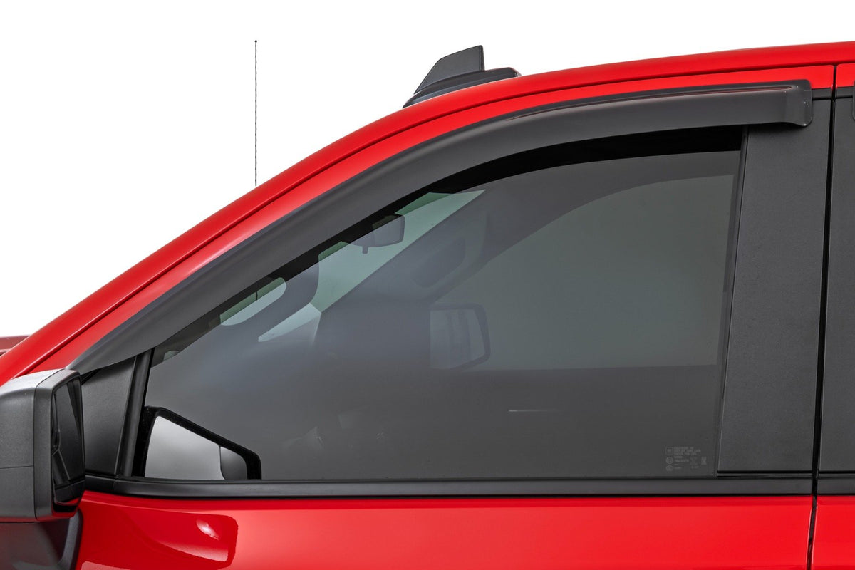 Rough Country - Side Window Deflectors - Tape On Rain Guard - Chevy/GMC 1500/2500HD/3500HD (19-25 & Classic) - 911924 by Roug