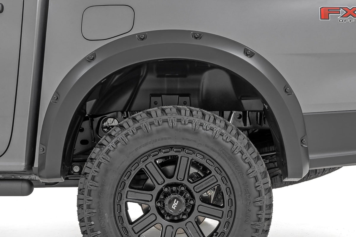 Rough Country - Pocket Fender Flares - G1 Absolute Black - Ford Ranger 2WD/4WD (2024-2025) - F-F12401-G1 for 2024 Ford Ranger