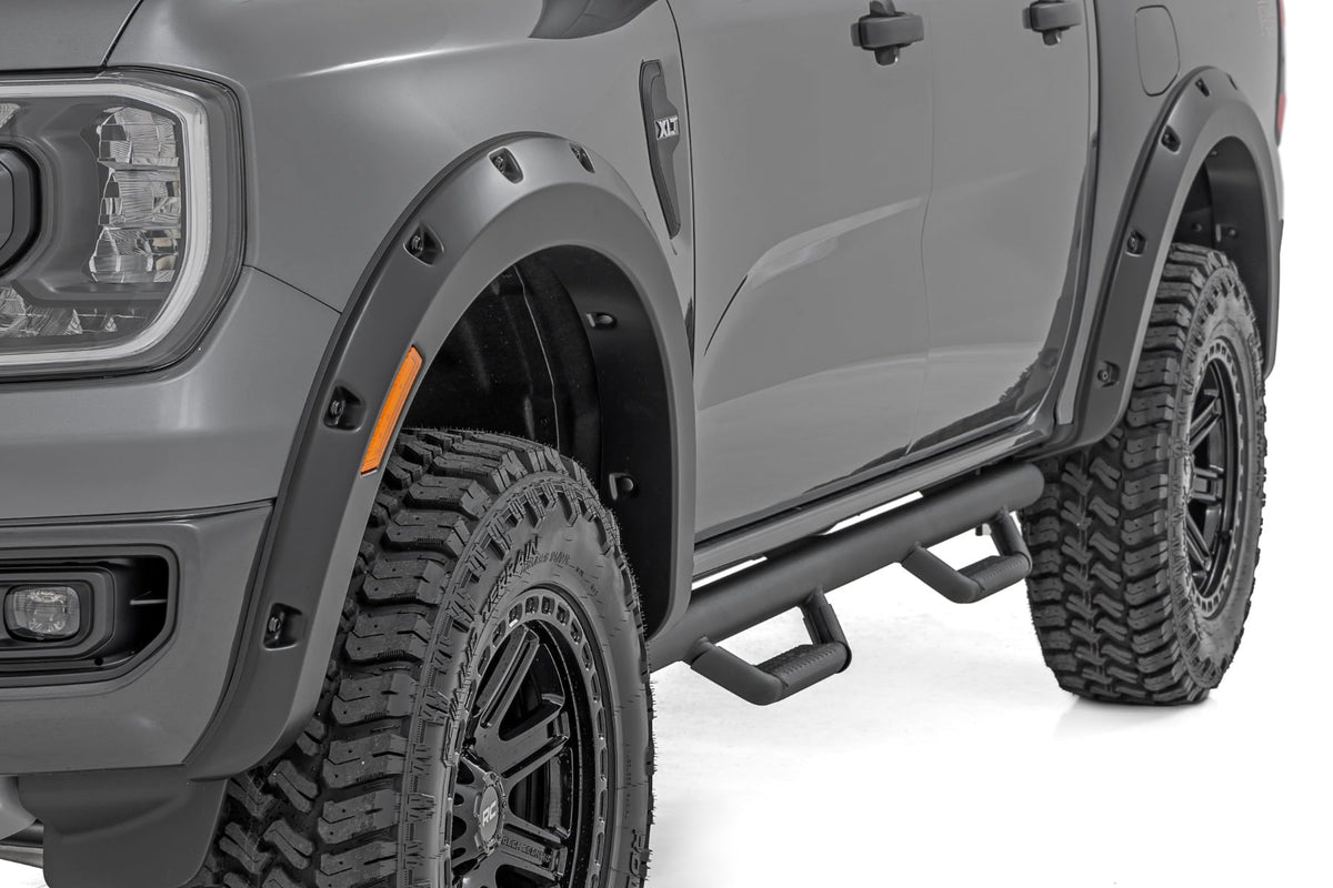 Rough Country - Pocket Fender Flares - G1 Absolute Black - Ford Ranger 2WD/4WD (2024-2025) - F-F12401-G1 for 2024 Ford Ranger