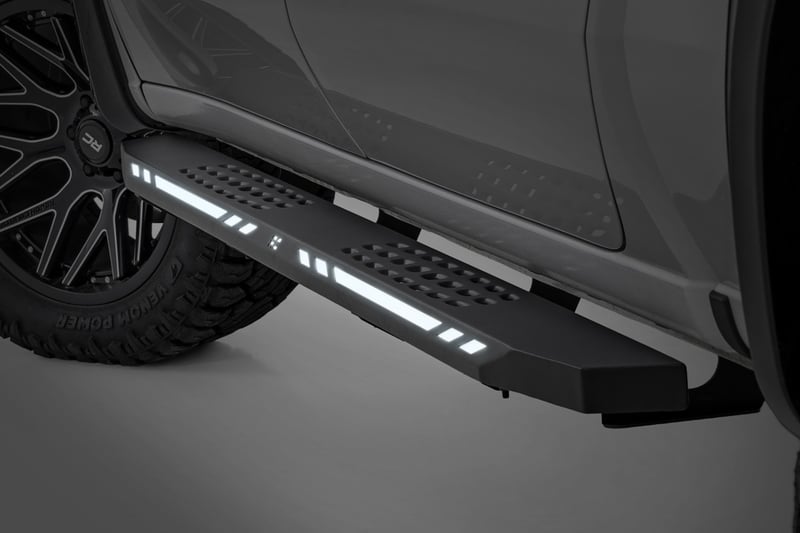 Rough Country - AC2 Running Boards - Amber/White - Crew Cab - Ram 1500/2500/3500 2WD/4WD (2010-2025 & Classic) - 57009 by Rou