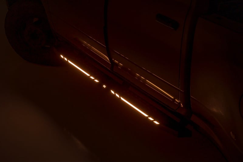 Rough Country - AC2 Running Boards - Amber/White - Crew Cab - Ram 1500/2500/3500 2WD/4WD (2010-2025 & Classic) - 57009
