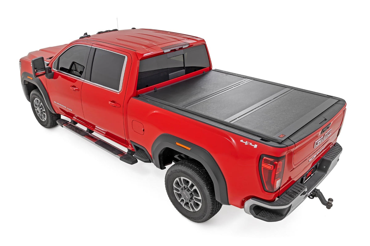 Rough Country - Hard Low Profile Bed Cover - 6'9" Bed - Rail Caps - Chevy/GMC 2500HD/3500HD (20-25) - 47120651B by Rough Coun