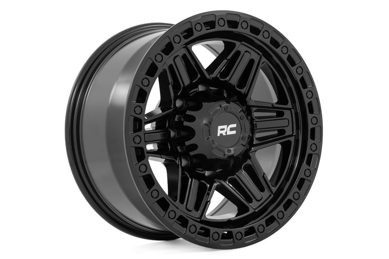 Rough Country - 76 Series Wheel - Simulated Beadlock - Gloss Black - 17x9 / 5x5.5 / +0mm - 76170914