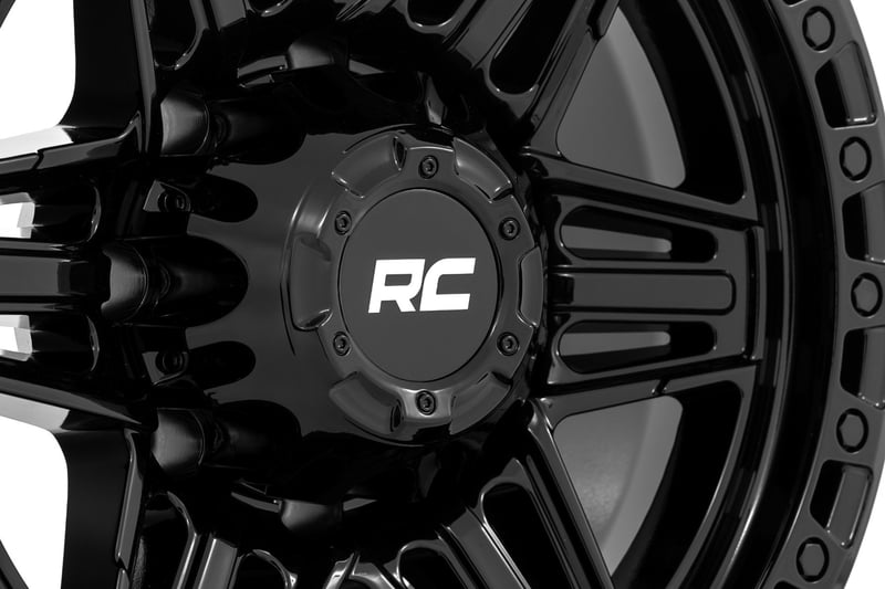 Rough Country - 76 Series Wheel - Simulated Bead Lock - Gloss Black - 17x9 / 5x4.5 / +0mm - 76170913 by Rough Country - front