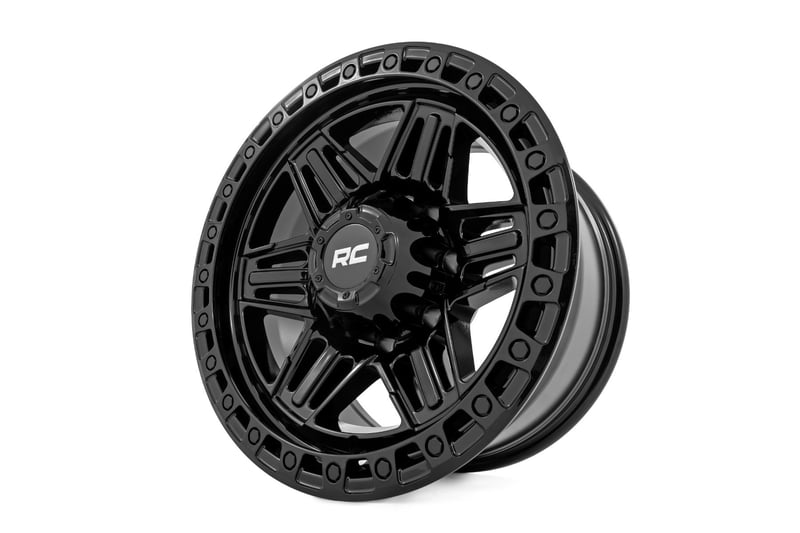 Rough Country - 76 Series Wheel - Simulated Bead Lock - Gloss Black - 17x9 / 5x4.5 / +0mm - 76170913