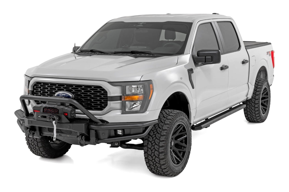 Rough Country - Front Bumper - Tubular -Winch Mount - Ford F-150 2WD/4WD (2021-2023) - 51216W by Rough Country - angle view
