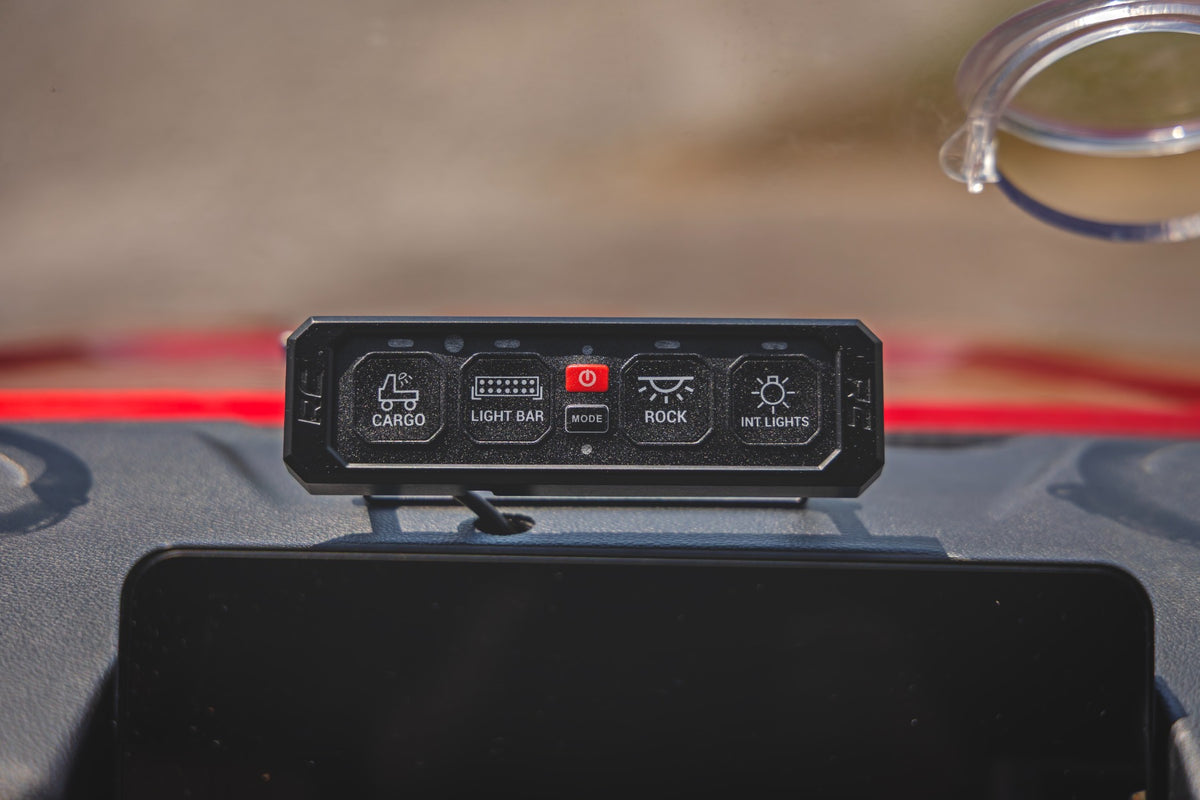 Rough Country - 4 Gang Switch Panel - RGB Backlit Buttons - Multifunction Modes - 70965 by Rough Country - close-up