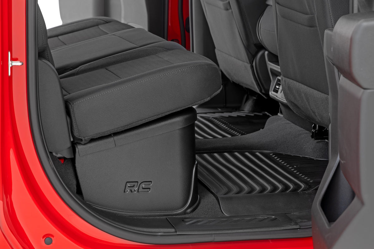 Rough Country - Under Seat Storage with Locking Lid - Crew Cab - Chevy/GMC 1500/2500HD/3500HD (19-25 & Classic) - RC09071 for