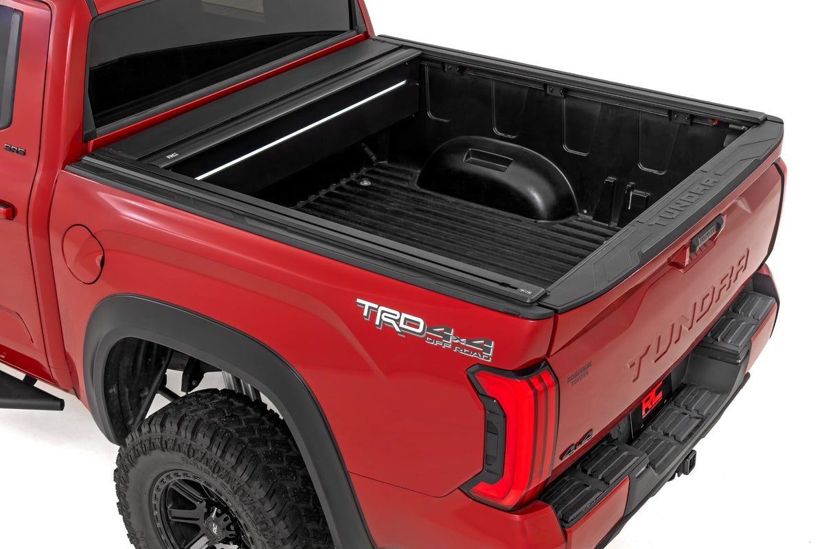 Rough Country - Powered Retractable Bed Cover - 5'7" Bed - Toyota Tundra 2WD/4WD (2022-2026) - 51514551 by Rough Country - an