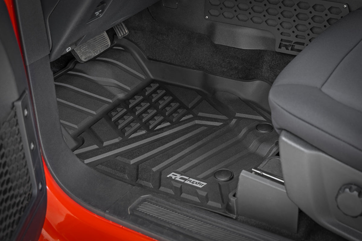 Rough Country - Floor Mats - Front & Rear - Ford Bronco 4WD (2021-2025) - FF-51602 for 2021-2025 Ford Bronco - angle view