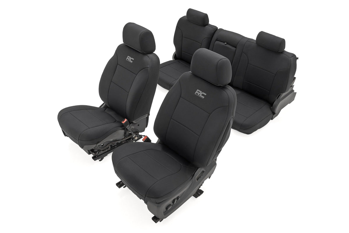 Rough Country - Seat Covers - FR Bucket & RR 60/40 Bench - Chevy/GMC 2500HD/3500HD (14-25) - 91070 by Rough Country - install