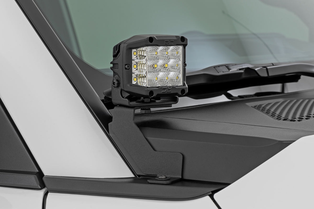 Rough Country - LED Light Kit - Ditch Mount - 2" Black Pair - Flood - Toyota Land Cruiser (24-25) - 72113 by Rough Country - 