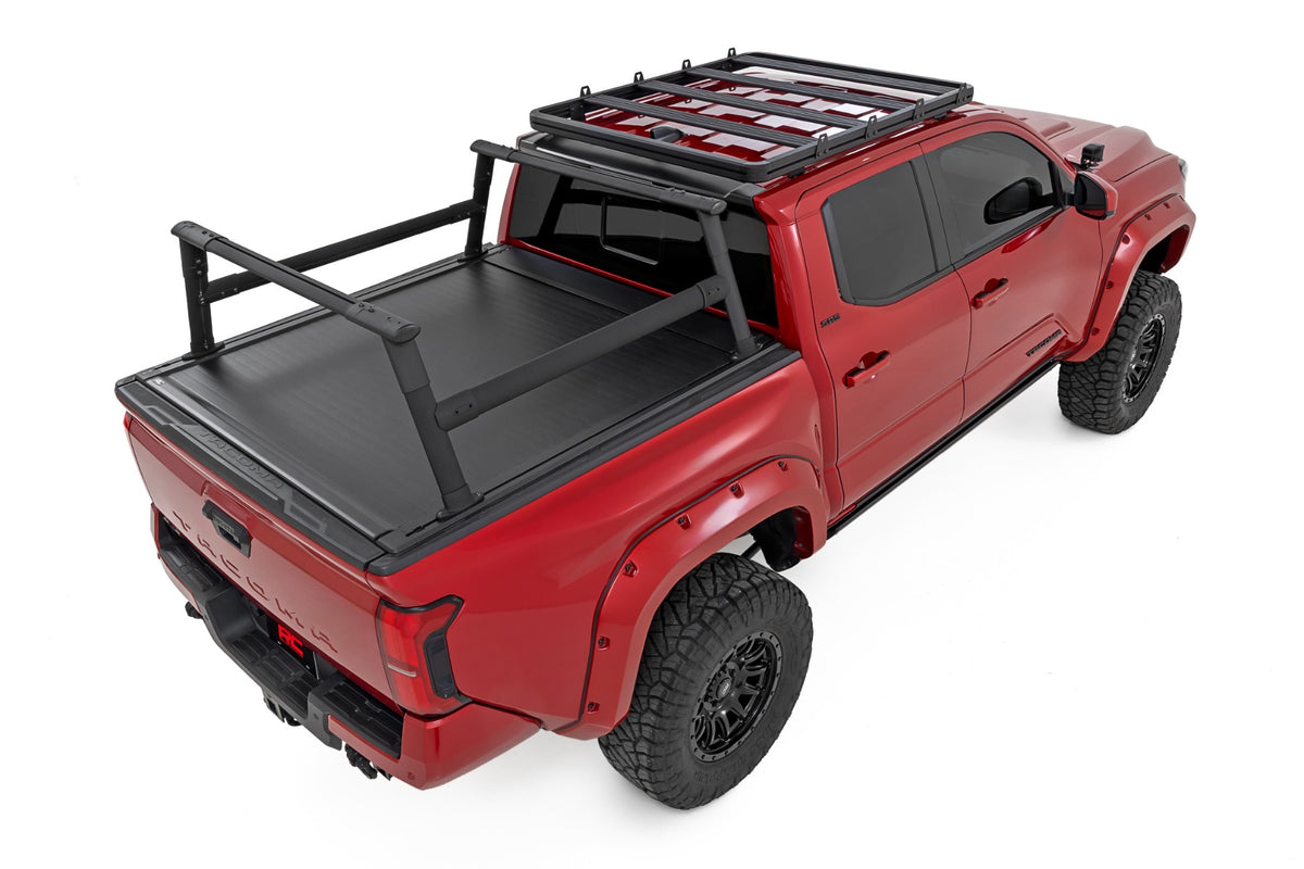 Rough Country - Bed Rack - T-Slot Compatible - Aluminum - Toyota Tacoma 2WD/4WD (2024-2026) - 73141