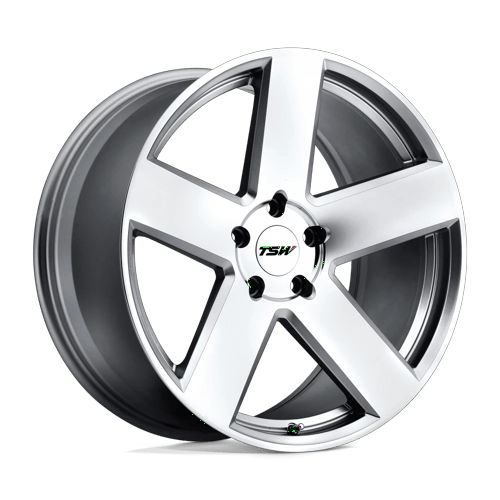 TSW Bristol 18X9.5 5X114.3 +20MM Silver W/ Mirror Cut Face