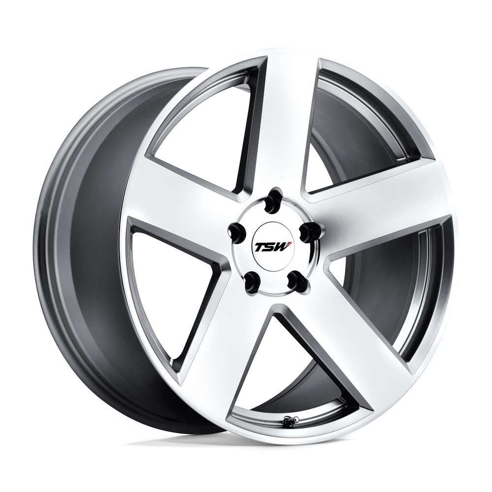 TSW Bristol 18X9.5 5X114.3 +20MM Silver W/ Mirror Cut Face