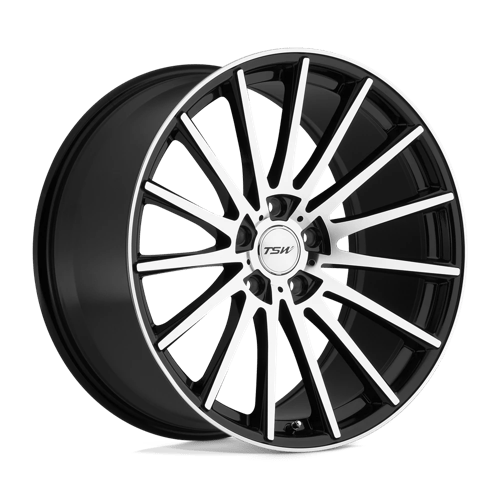 TSW Chicane 19X8.5 5X112 +43MM Gloss Black W/ Mirror Cut Face