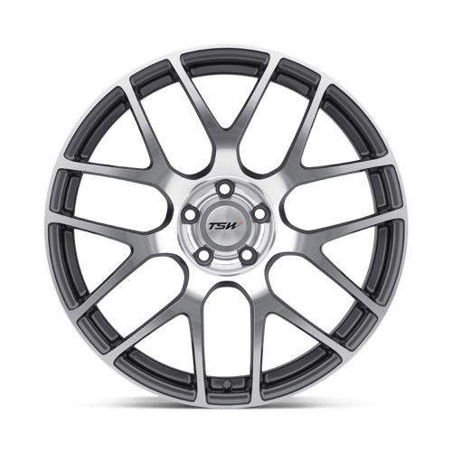 TSW Nurburgring 21X10.5 5X114.3 +50MM Gunmetal W/ Mirror Cut Face