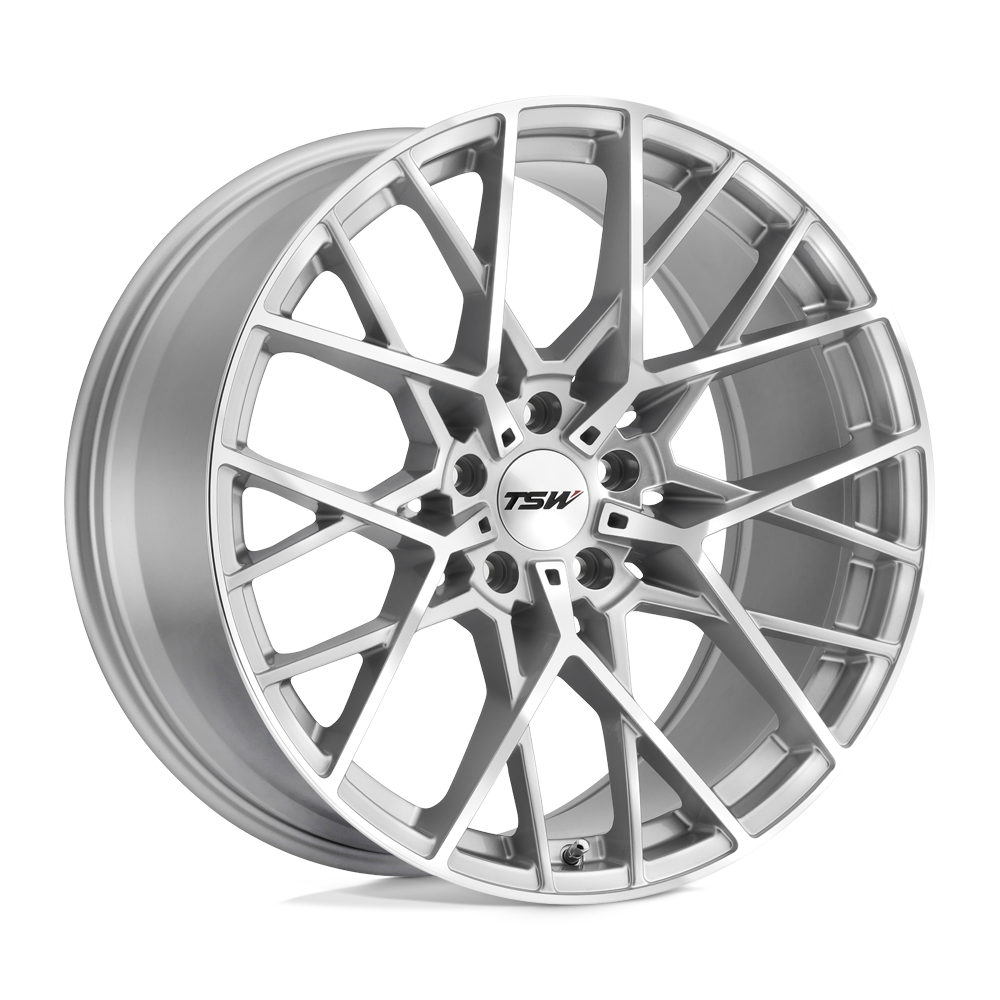 TSW Sebring 20X8.5 5X120 +35MM Silver W/  Mirror Cut Face