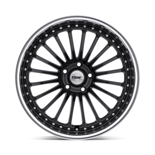TSW Silverstone 19X8 5X112 +45MM Gloss Black W/ Mirror Cut Lip