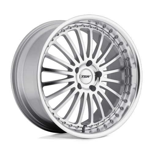TSW Silverstone 20X8.5 5X108 +40MM Silver Mirror Cut Face & Lip