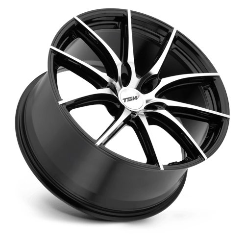TSW Sprint 19X9.5 5X112 +35MM Gloss Black W/ Mirror Cut Face