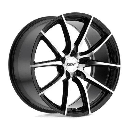 TSW Sprint 19X9.5 5X112 +35MM Gloss Black W/ Mirror Cut Face