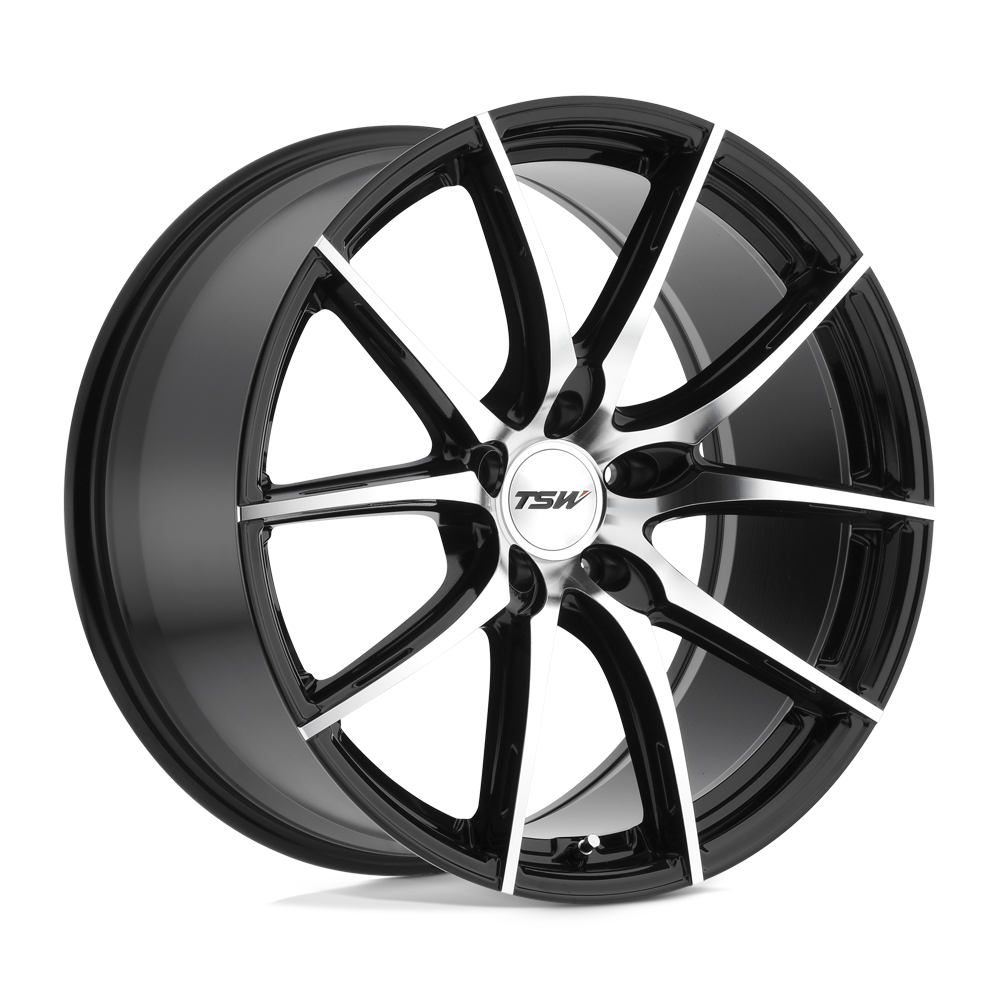 TSW Sprint 19X9.5 5X112 +35MM Gloss Black W/ Mirror Cut Face