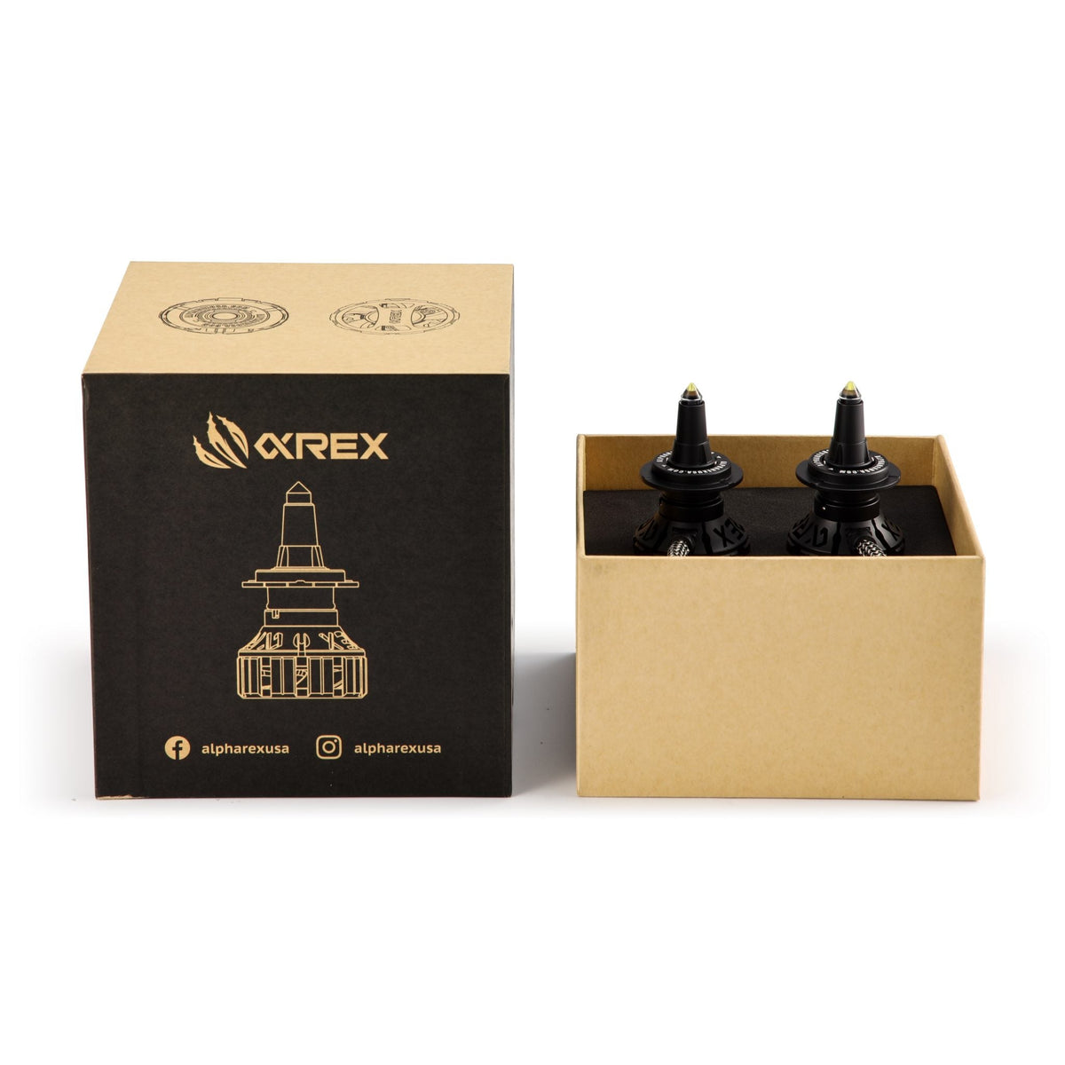 AlphaRex Black Ammo Panoramic LED Light Bulbs - 9006 - 110003 by AlphaRex - detail view