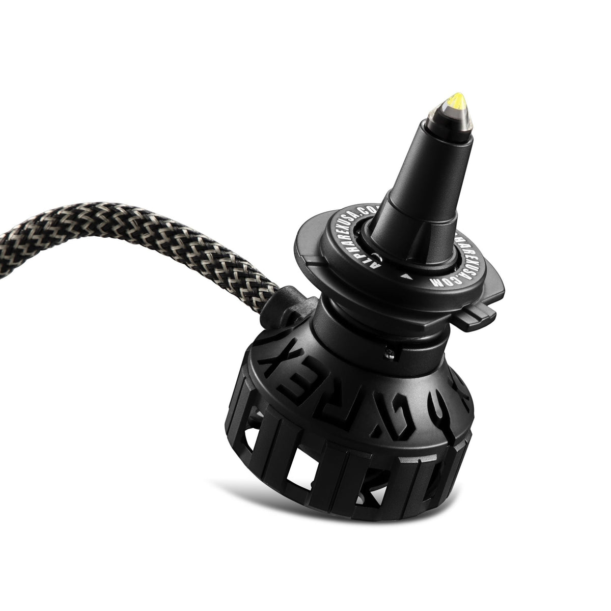 AlphaRex Black Ammo Panoramic LED Light Bulbs - H11 - 110011 by AlphaRex - side view