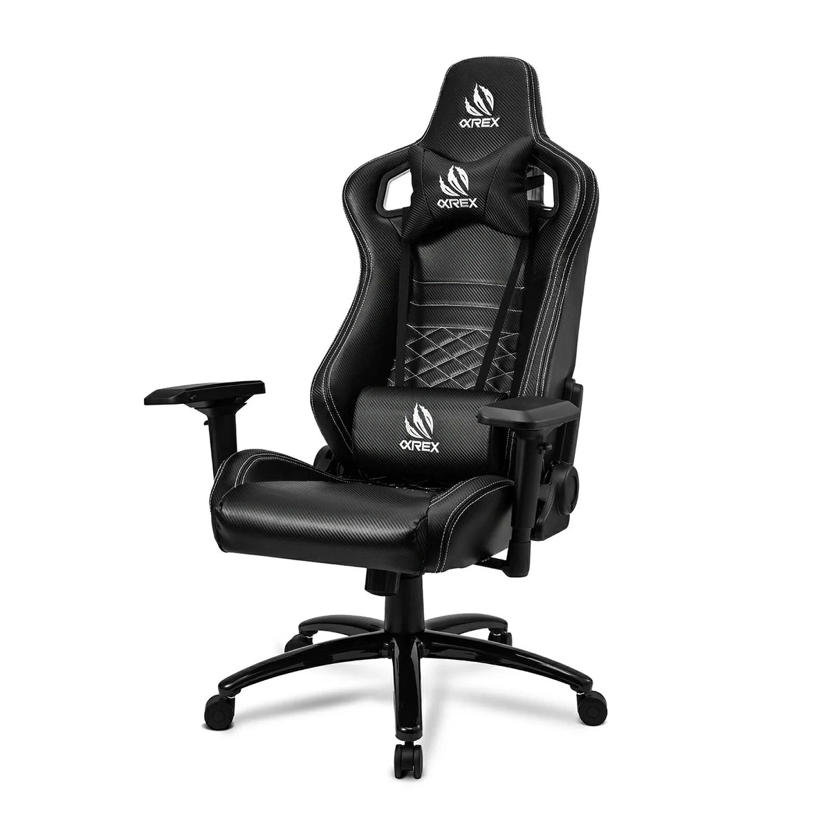 AlphaRex Carbon Fiber Look Racing Style Gaming Reclining Ergonomic Chair - 900168 by AlphaRex - front view