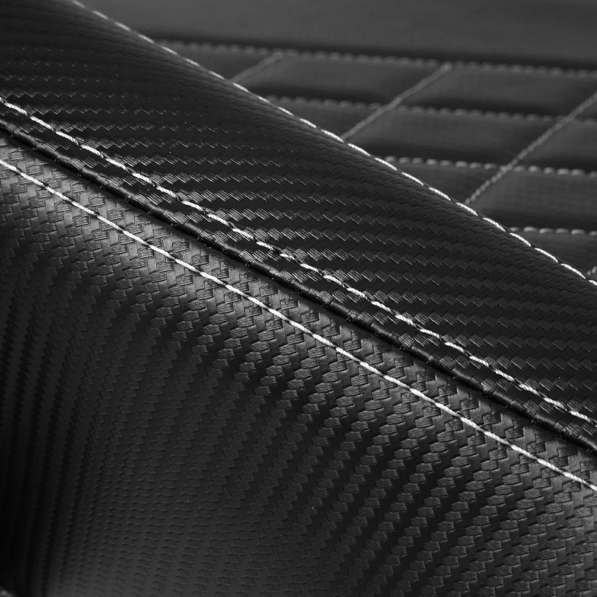 AlphaRex Carbon Fiber Look Racing Style Gaming Reclining Ergonomic Chair - 900168 by AlphaRex - angle view