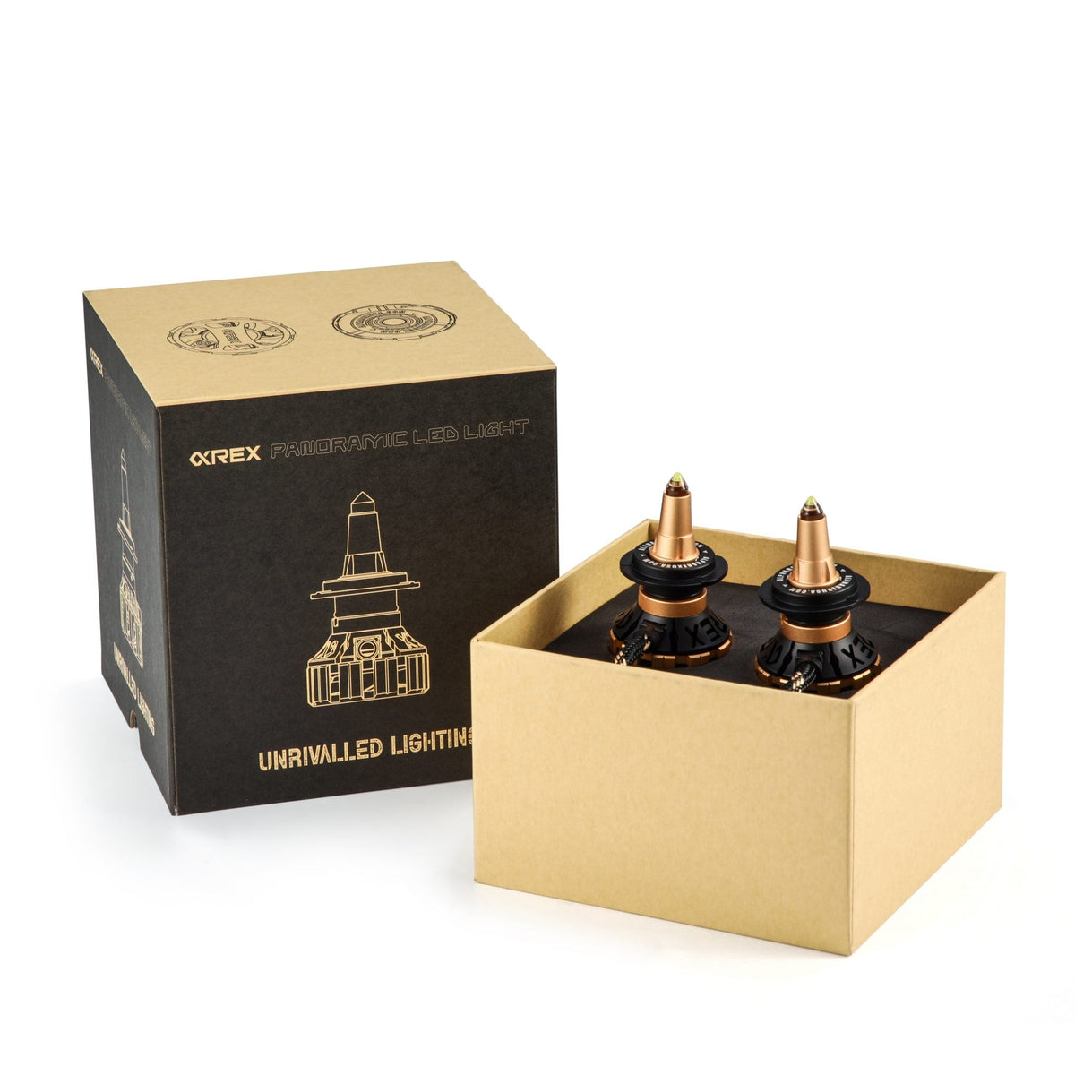 AlphaRex Gold Ammo Panoramic LED Light Bulbs - H11 - 110012 by AlphaRex - installed view