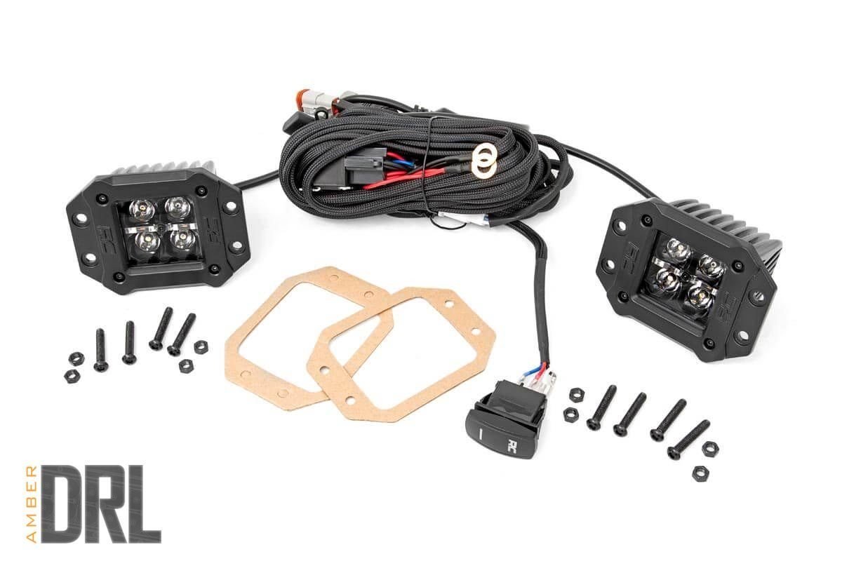 Rough Country - 2 Inch Black Series LED Light Pods - Flush Mount