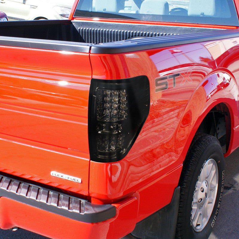 Spec-D Tuning - 2009-2014 Ford F-150 LED Tail Lights (Chrome Housing/Smoked Lens) - LT-F15009GLED-TM