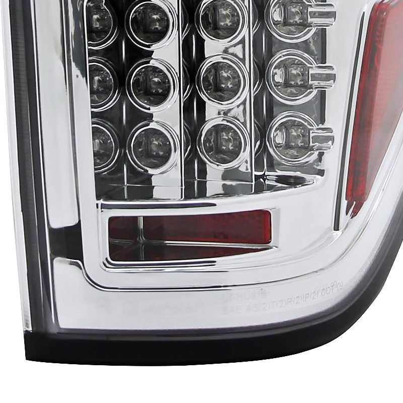 Spec-D Tuning - 2009-2014 Ford F-150 LED Tail Lights (Chrome Housing/Clear Lens) - LT-F15009CLED-TM