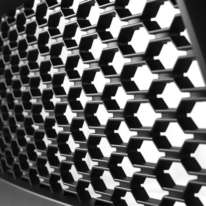 Spec-D Tuning - 2013-2018 Dodge RAM 1500 Matte Black ABS Rebel Style Honeycomb Mesh Grille - HG-RAM1315BB-GL