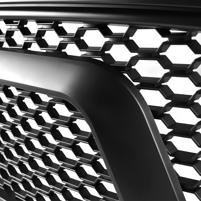 Spec-D Tuning - 2013-2018 Dodge RAM 1500 Matte Black ABS Rebel Style Honeycomb Mesh Grille - HG-RAM1315BB-GL