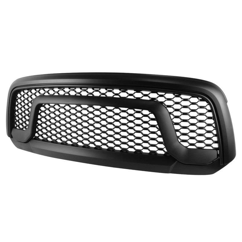 Spec-D Tuning - 2013-2018 Dodge RAM 1500 Matte Black ABS Rebel Style Honeycomb Mesh Grille - HG-RAM1315BB-GL