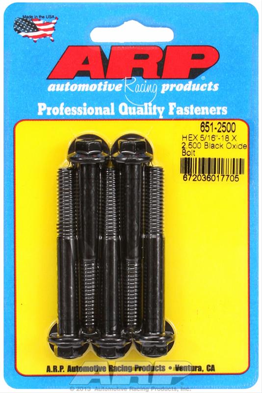 ARP 5/16-18 X 2.500 hex black oxide bolts (Pack of 5)