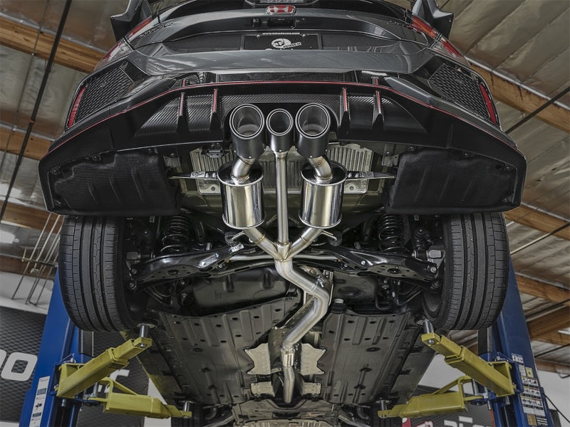 aFe POWER Takeda 2-1/2in to 2-1/4in 304SS Catback Dual-Exit Exhaust 17+ Honda Civic Type R w/CF Tips - 49-36616-C