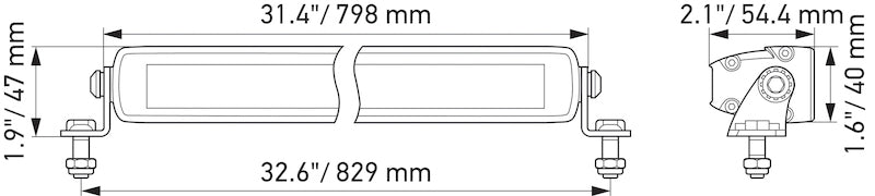Hella Universal Black Magic 32in Thin Light Bar - Driving Beam - 358176311